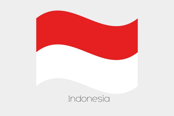 Bandera ondeante 3D Ilustración del país de Indonesia — Vector de stock