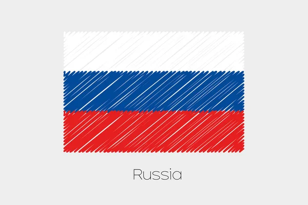 Scribbled vlag illustratie van het land van Rusland — Stockvector