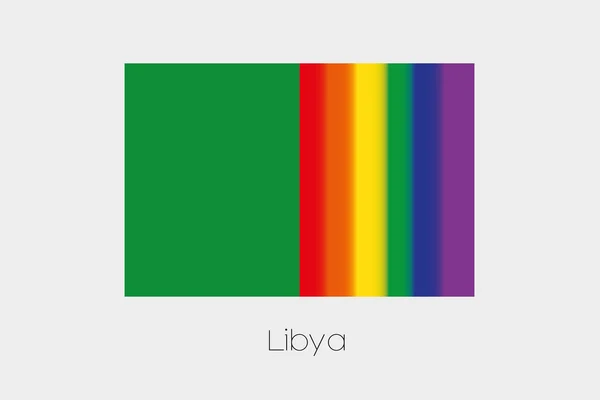 Ilustración de la bandera LGBT con la bandera de Libya-83 — Vector de stock