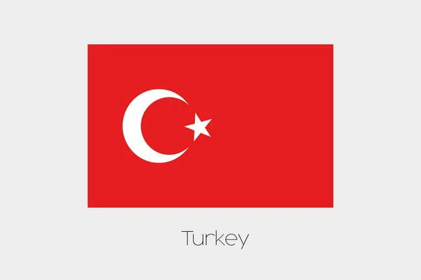 Illustration of the flag, with name, of the country of Turkey — Stock Vector