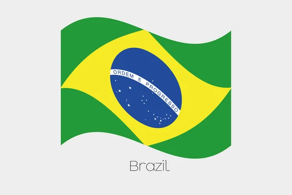 Ilustración de la bandera isométrica 3D del país de Brasil — Archivo Imágenes Vectoriales
