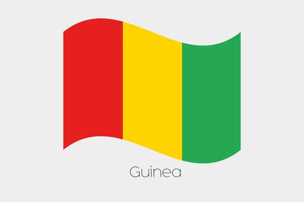 3D machać flaga ilustracja Państwa Gwinei — Wektor stockowy