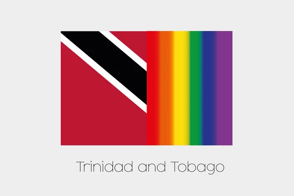 LGBT flaga ilustracja z flaga Trynidadu i Tobago — Wektor stockowy