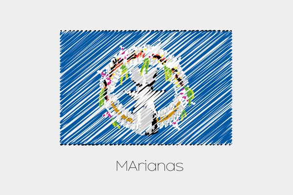 Mykané ilustrace vlajka země Mariany — Stockový vektor