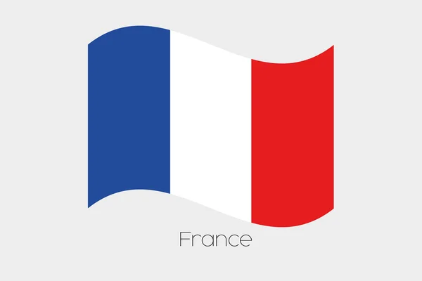 Drapeau agitant 3D Illustration du pays de France — Image vectorielle