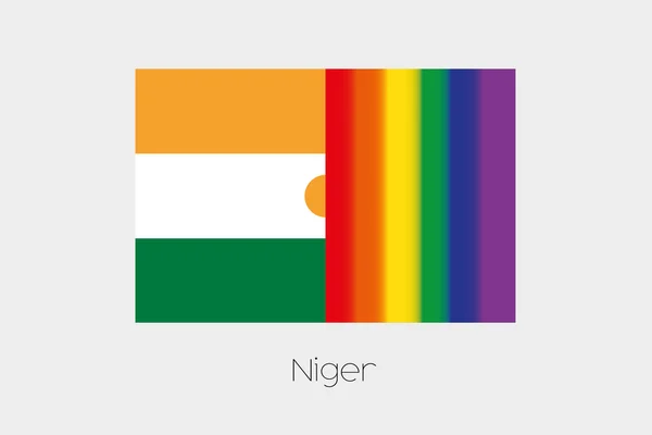 LGBT flaga ilustracja z flaga Nigru — Wektor stockowy