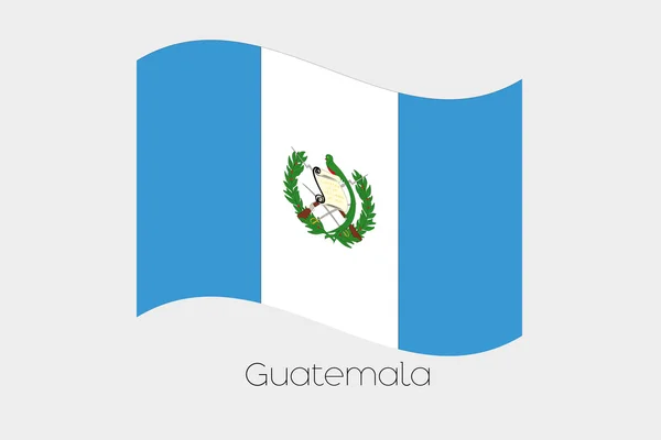 3D machać flaga ilustracja kraju Gwatemali — Wektor stockowy