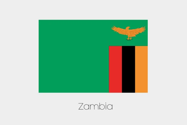 Ilustrace vlajky, s názvem země Zambie — Stockový vektor