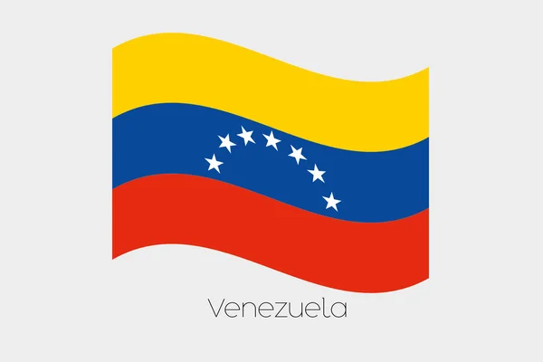 3D Waving Flag Illustration of the country of  Venezuela — Stock Vector