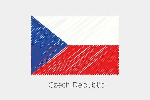 Иллюстрация нацарапанного флага Чехии — стоковый вектор