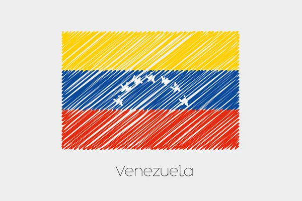 Gekritzelte Flagge Abbildung des Landes von venezuela — Stockvektor