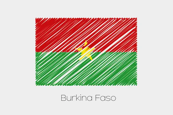 Scribbled Flag Illustration of the country of Burkina Faso — Stock Vector