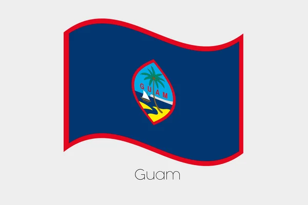 3d Flaggenschwenken Illustration des Landes Guam — Stockvektor