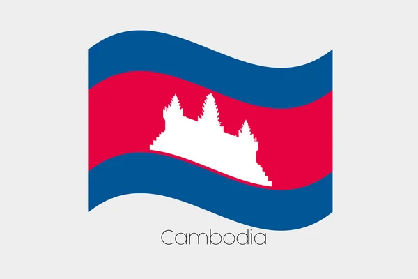 3D Isomric Flag Illustrazione del paese della Cambogia — Vettoriale Stock