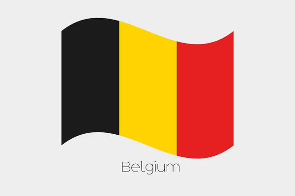 3D Isomric Flag Illustrazione del paese del Belgio — Vettoriale Stock