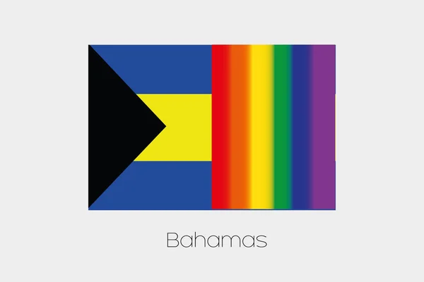 바하마의 국기와 Lgbt 깃발 그림 — 스톡 벡터