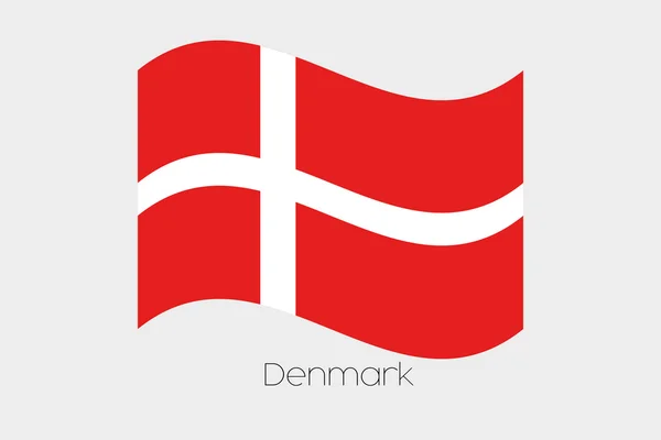 3D Izometrické vlajky ilustrace ze země Dánsko — Stockový vektor