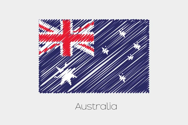 Gekritzelte Flagge des Landes Australien — Stockvektor