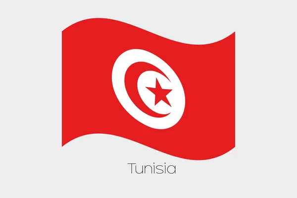 Bandera ondeante 3D Ilustración del país de Túnez — Vector de stock
