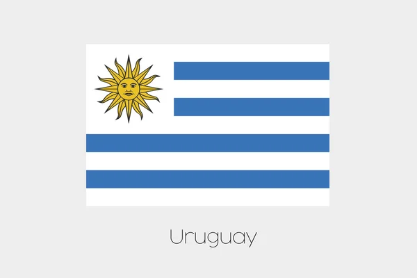Ilustración de la bandera, con nombre, del país de Uruguay — Archivo Imágenes Vectoriales