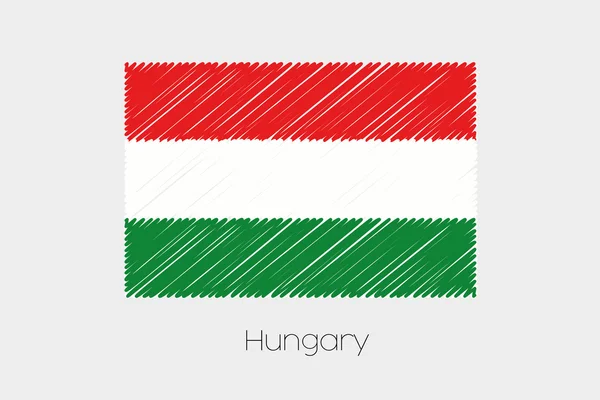 Scribbled Flag Illustration of the country of Hungary — Stock Vector