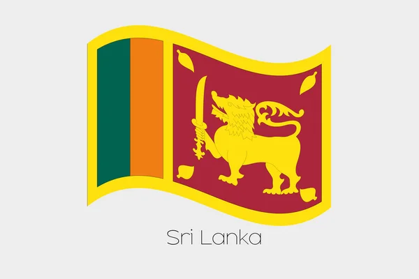 3D sallayarak bayrak çizimi Sri Lanka ülke — Stok Vektör