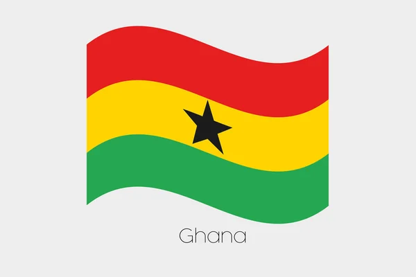 3D Waving Flag Illustration of the country of  Ghana — Stock Vector
