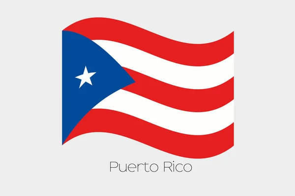 3D Waving Flag Illustrazione del paese di Porto Rico — Vettoriale Stock