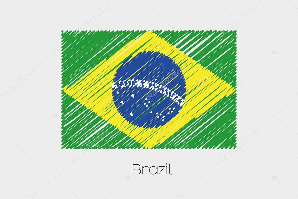 Scribbled Flag Illustration of the country of Brazil