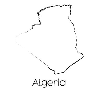 Cezayir ülkenin karalanmış şekli