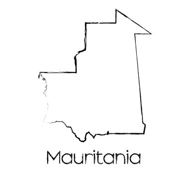 Moritanya ülkenin karalanmış şekli
