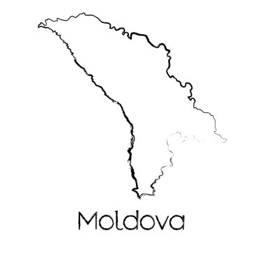 Moldova ülkenin karalanmış şekli