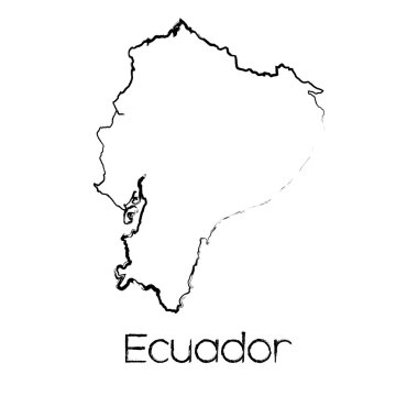 Ekvador ülkenin karalanmış şekli