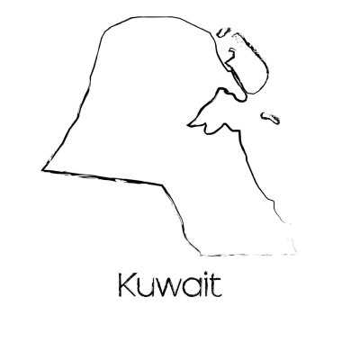 Kuveyt ülkenin karalanmış şekli