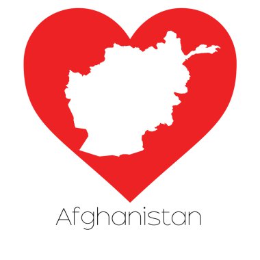 Afganistan'ın illüstrasyon kalp şekli ile