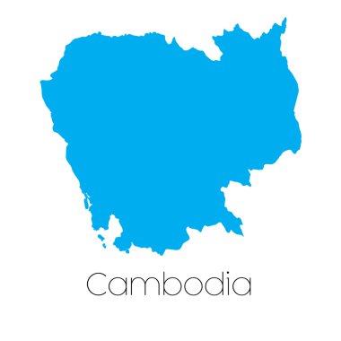 Kamboçya ülke adı ile mavi şekli