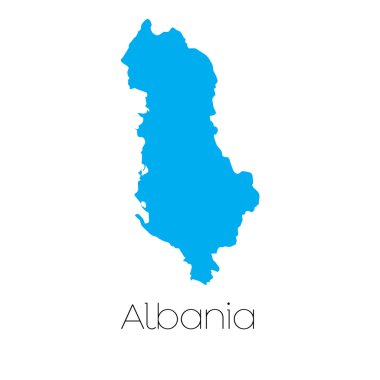 Arnavutluk ülke adı ile mavi şekli
