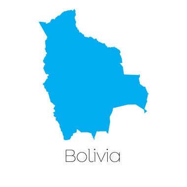 Bolivya'nın ülke adı ile mavi şekli