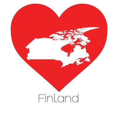 Finlandiya'nın illüstrasyon kalp şekli ile
