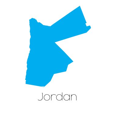 Jordan ülke adı ile mavi şekli