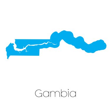 Gambiya ülke adı ile mavi şekli