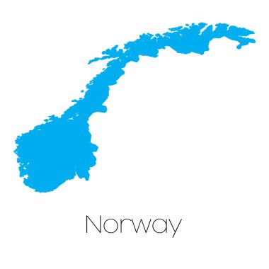 Norveç'in ülke adı ile mavi şekli