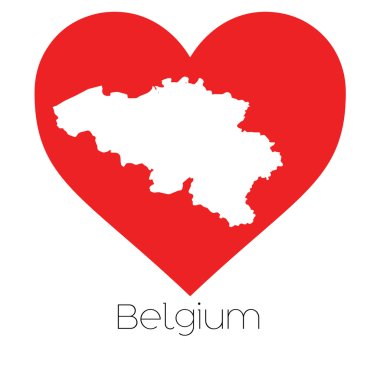Belçika illüstrasyon kalp şekli ile