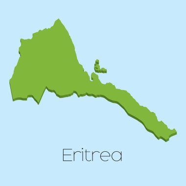 3D harita üzerinde mavi su arka plan Eritre