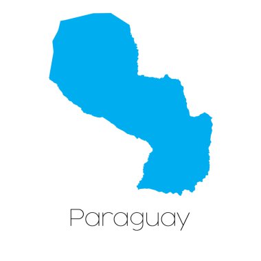 Paraguay ülke adı ile mavi şekli