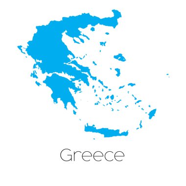 Yunanistan ülke adı ile mavi şekli