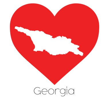 Gürcistan illüstrasyon kalp şekli ile