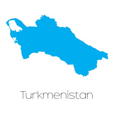 Türkmenistan ülke adı ile mavi şekli
