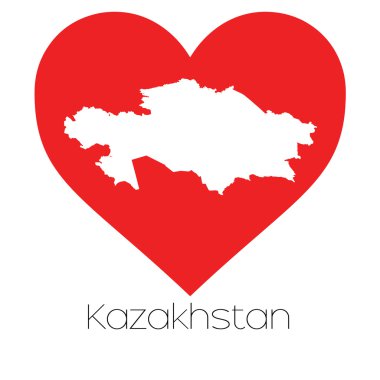 Kazakistan illüstrasyon kalp şekli ile