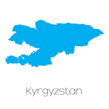 Kırgızistan ülke adı ile mavi şekli